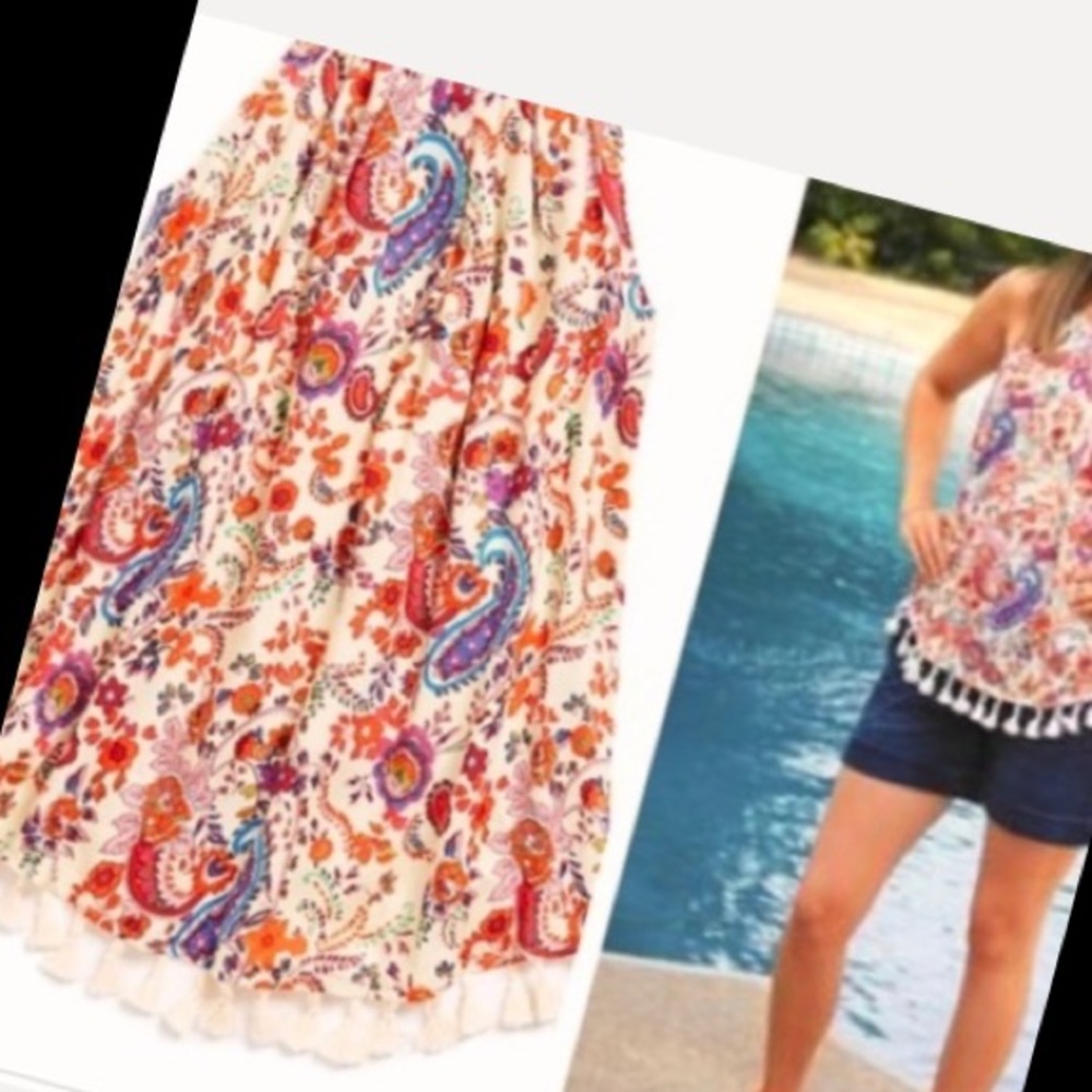 Sold!  19 Cooper Maycon Paisley BoHo Tassel Halter